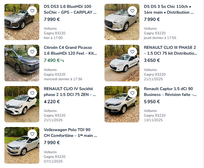 Véhicules d'occasion Auto Garage Moudir